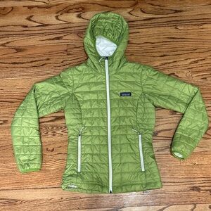 Patagonia nano puff Lime Quilted Hooded Jacket